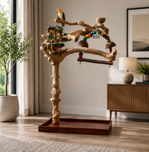 Large java tree - parrot, stand