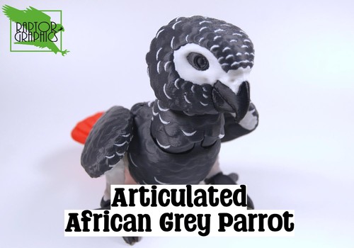 Articulated african grey - articulated,