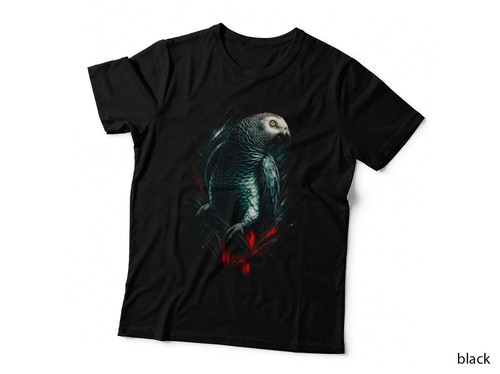 African grey parrot shirt - grey, t-shirt